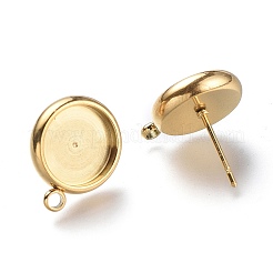 Boucles d'oreilles à tige en acier inoxydable 304 avec placage ionique (IP)&nbsp;STAS-I161-01D-G
