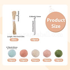 80 pallina di feltro di lana&nbsp;DIY-SC0034-05A