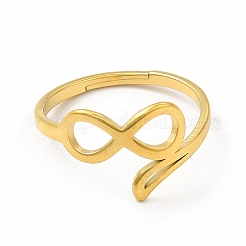 Ionenplattierung (IP) 304 Edelstahl aushöhlen Infinity Fingerring für Frauen&nbsp;RJEW-B027-14G