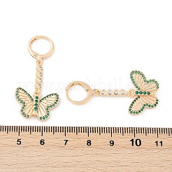 Messing micro pave zirkonia ohrschrauben&nbsp;EJEW-K300-01G