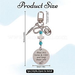 2 pz 2 stili cavallo tema tibetano lega pendenti decorazioni&nbsp;HJEW-DR00106