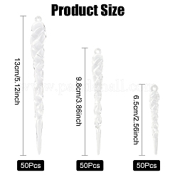 50 pièce de décorations suspendues en forme de barre de glace artificielle en acrylique&nbsp;HJEW-YW0001-06A