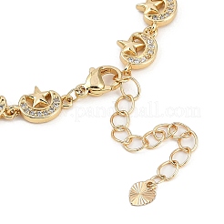 Braccialetti a maglie in ottone con micro pavé di zirconi cubici da donna&nbsp;BJEW-U013-01G-02