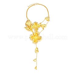 Collana a Y a doppio strato con ciondolo a forma di fiore in lega di zinco per donna&nbsp;WG35735-01