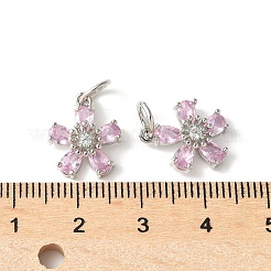 Pendentifs avec zircon cubiques à micro-pavés en laiton&nbsp;KK-U067-03P-03