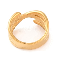 Anillos de dedo cruzados de acero inoxidable 304 con revestimiento iónico (IP) para mujer&nbsp;RJEW-S414-71B-G