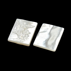 Geschnitzte natürliche weiße Muschel-Cabochons&nbsp;SSHEL-N038-07-03