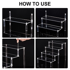 Supporti organizer assemblati giocattolo modello acrilico a 4 livello&nbsp;ODIS-WH0029-62