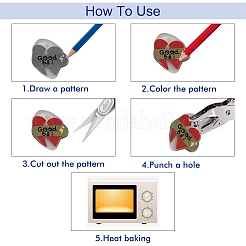 Kits de llaveros de hierro y papel con película termorretráctil de plástico para diy&nbsp;DIY-YW0009-30