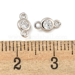 925 Sterling Silber Pavé klare Kubisch Zirkonia Verbindungsstück Charms&nbsp;STER-B005-02P