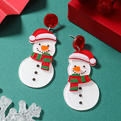 Acryl-Ohrstecker mit Schneemann-Motiv&nbsp;VQ5224