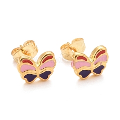 Boucles d'oreilles à tige en acier inoxydable 304 et émail&nbsp;EJEW-B009-23G