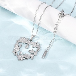 Colliers à pendentif en acier inoxydable 304 avec chaîne câble pour hommes et femmes&nbsp;NJEW-K308-03F-P