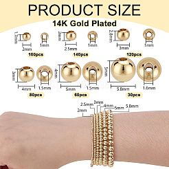 6 style de perles d'espacement en laiton plaquées&nbsp;KK-PH0013-52LG