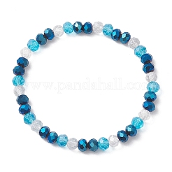 Bracciale elastico con perline di vetro galvanizzato per donna&nbsp;BJEW-JB13170