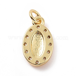 Breloques en laiton avec zircone cubique de micro pave&nbsp;KK-C012-06G