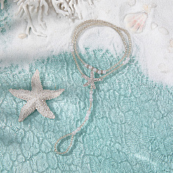 Sommer Strand Harz Seestern Charm Glasperlen Stretch Zehenring Fußkettchen für Frauen&nbsp;FS-WGE60B8-01