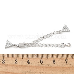 Kettenverlängerung aus Messing mit Mikropavé-Kubikzirkonia und Glas&nbsp;KK-U052-05P