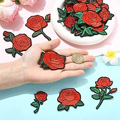 22 pieza de parche para coser o planchar con bordado computarizado de poliéster con flor de rosa&nbsp;PATC-CJZ0001-01