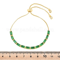 Bracelets coulissants rectangulaires en laiton sertis de micro-pavés de zircone cubique&nbsp;KK-A305-02G-04