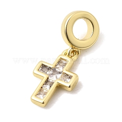 Europäische Anhänger mit klarem Zirkonia in Pavé-Fassung aus Messing&nbsp;KK-A296-12A-G