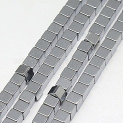 Electroplate non magnetici ematite sintetico fili di perline&nbsp;G-J170A-4x4mm-M