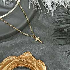 Collier à pendentifs croix en laiton pour femme&nbsp;NJEW-JN04911-01