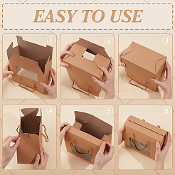 Boîtes cadeaux pliantes en carton avec poignée&nbsp;CON-WH0092-82