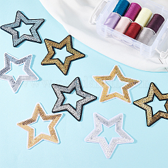 16 Stück 4 Farben Polyester und Kunststoff Stickerei Spitzenapplikationen&nbsp;DIY-GA0007-40