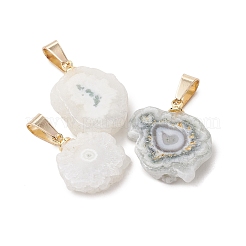 Pendentifs en tranche d'agate druzy naturelle en forme de tournesol&nbsp;PALLOY-JF05235