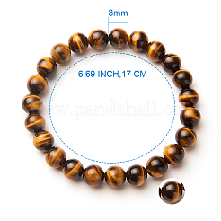 Perle tonde di tigre naturale dell'occhio allungare bracciali&nbsp;BJEW-N301-8mm-03