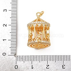Messing Micro Pave klare Zirkonia klare Medaillon Anhänger&nbsp;KK-H524-09G