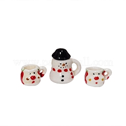 Weihnachtsschneemann-Mini-Keramik-Teesets&nbsp;BOTT-PW0002-123