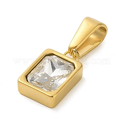Pendentifs en acier inoxydable 304 et zircone cubique&nbsp;STAS-R229-30B-G
