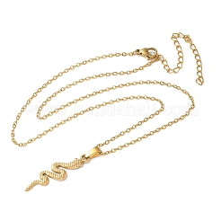 Collares colgantes de serpiente de acero inoxidable 304 para mujeres y hombres.&nbsp;LS-NJEW-Z063-03G-04