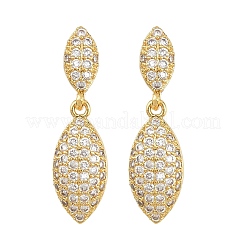 Orecchini pendenti in ottone con micro pavé di zirconi&nbsp;KK-Z166-08G