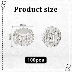 100 Stück Polymer-Ton-Strass-europäische Perlen&nbsp;RB-PH0001-54A