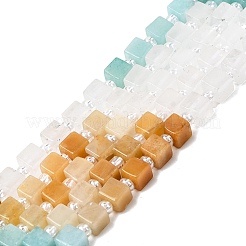 Natürlich gefärbte weiße Jade- & Quarzkristall- & Howlith- & gelbe Aventurin- & Rhodonit-Perlenstränge&nbsp;G-H333-03D