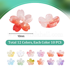 120 Stück 12 Farben handgefertigte transparente Bunte Malerei-Perlen&nbsp;GLAA-PH0004-04