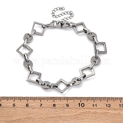 304 Edelstahl-Rhombus-Gliederketten-Armbänder für Männer und Frauen&nbsp;BJEW-D042-28P
