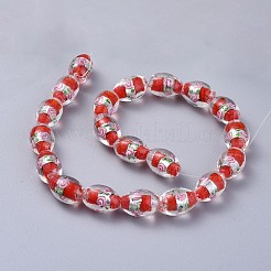 Argento fatti a mano in vetro murano lamina perline&nbsp;LAMP-Q030-02-M
