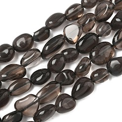 Chapelets de perles d'obsidienne de glace naturelle&nbsp;X-G-P497-01A-15