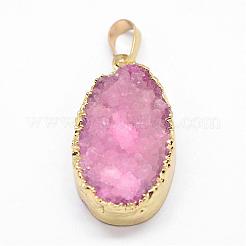Galvani natürliche & gefärbt druzy Achatanhänger&nbsp;G-N0167-020