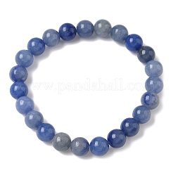 Bracelets extensibles en perles rondes d'aventurine bleue naturelle pour hommes et femmes&nbsp;BJEW-JB11999