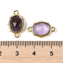 Natürlicher Amethyst facettiert ovaler Verbindungsanhänger&nbsp;G-I382-04G-05
