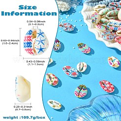 60 Stück 12 Stile bedruckte natürliche Muschelperlen&nbsp;BSHE-CJ0001-10