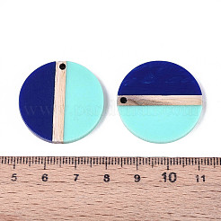 Pendentifs en résine opaque et bois&nbsp;RESI-T057-73A