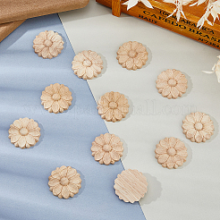 12 Stück Holz geschnitzte Onlay-Applikation&nbsp;AJEW-FH0007-93A