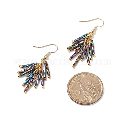 Juegos de aretes de racimo de corneta retorcida de vidrio para mujer&nbsp;EJEW-JE05059