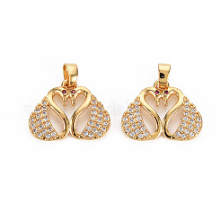 Placage de crémaillère en laiton micro pavé pendentifs en zircone cubique claire&nbsp;LS-KK-T060-38-RS